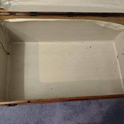 Camel Back Wooden Storage Trunk