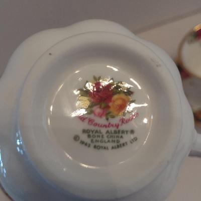 Collection of Porcelain Tea Cups with Saucers- Assorted Makers- Five Pieces