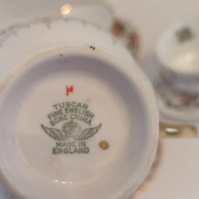 Collection of Porcelain Tea Cups with Saucers- Assorted Makers- Five Pieces