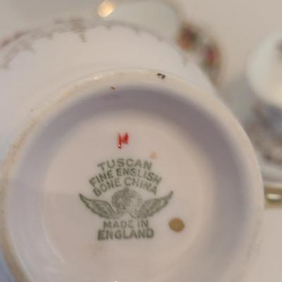 Collection of Porcelain Tea Cups with Saucers- Assorted Makers- Five Pieces