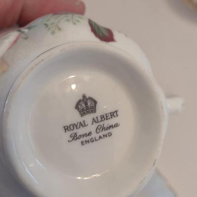 Collection of Porcelain Tea Cups with Saucers- Assorted Makers- Five Pieces