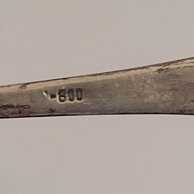 Two Sterling Spoons and Glass Bowl with Sterling Silver Base