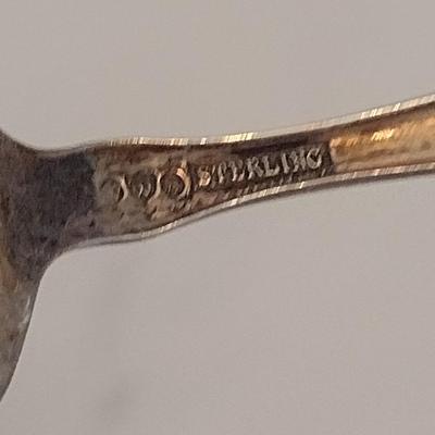 Two Sterling Spoons and Glass Bowl with Sterling Silver Base