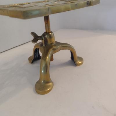 Antique Adjustable Height Brass Trivet