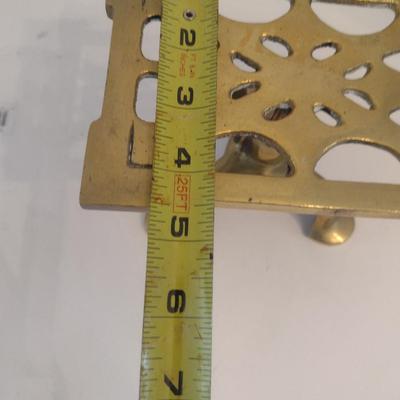 Antique Adjustable Height Brass Trivet