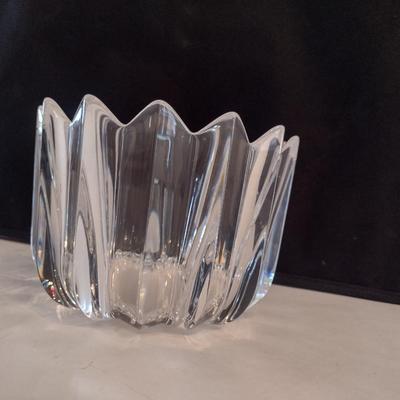 Orrefors of Sweden 'Fleur' Crystal Bowl- Approx 6" in Diameter