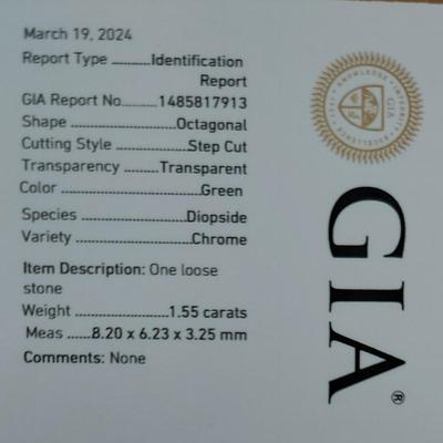 GIA CERTIFIED NATURAL DIOPSIDE