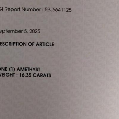 IGI CERTIFIED NATURAL AMETHYST 16.35CT