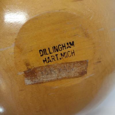 Turned Wooden Bowl- Dillingham Hart, Michigan- Approx 13" in Diameter