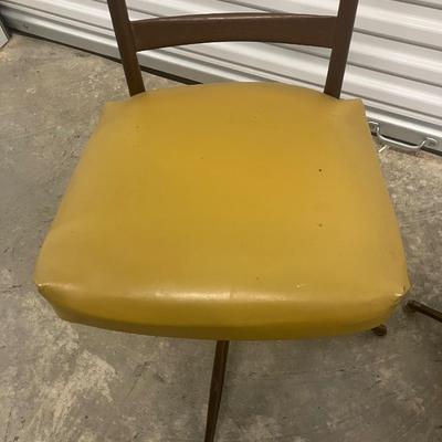 Pair of Vintage Mid-Century Modern Viko Baumritter Swivel Lounge Chairs - Original Yellow Vinyl