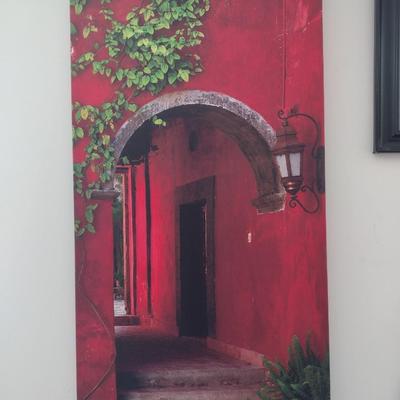 Large Art Print on Canvas Red Archway