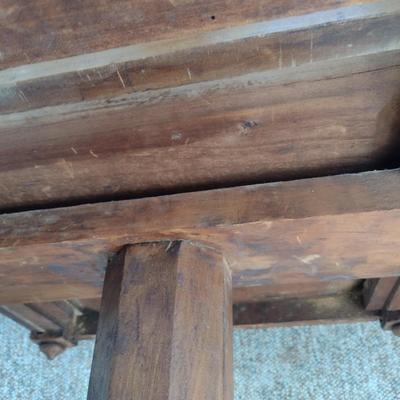 Vintage Solid Wood Double Drawer Pedestal Side Table