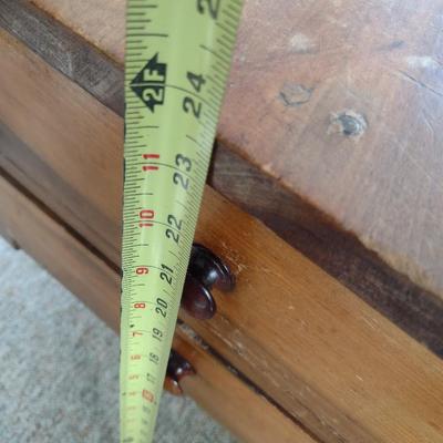 Vintage Solid Wood Double Drawer Pedestal Side Table