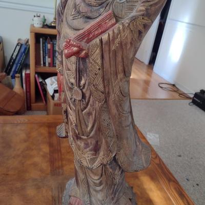 Wood Carved Goddess Statue 36"