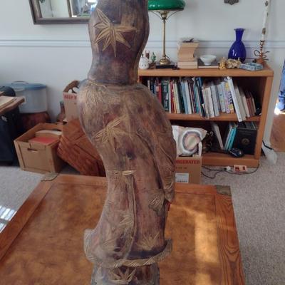 Wood Carved Goddess Statue 36"