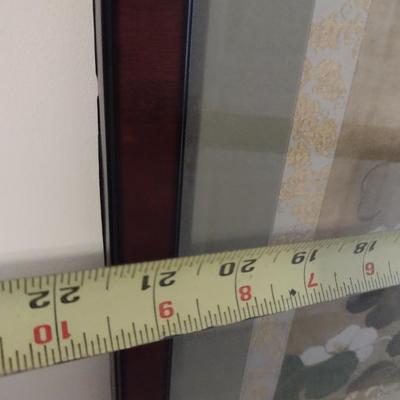 Framed Asian Silk Fabric Art