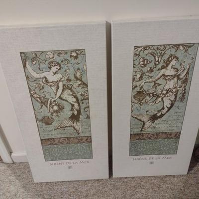 Pair of Mermaid Goddess Wall Art