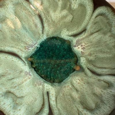 Vintage Mid-Century Style Drip-Glaze Art Pottery Bowl, Marked "KNOYWEN Art Ceramics, New York"