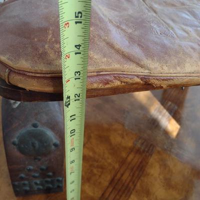 Vintage Camel Saddle with Leather Seat