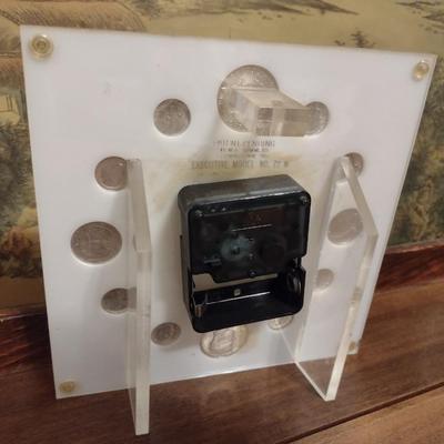 Last United States Silver Change Battery Operated Clock Genuine Coins of 1964