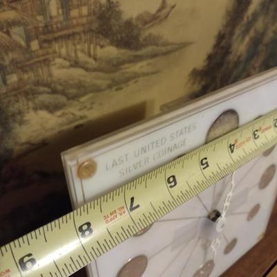 Last United States Silver Change Battery Operated Clock Genuine Coins of 1964