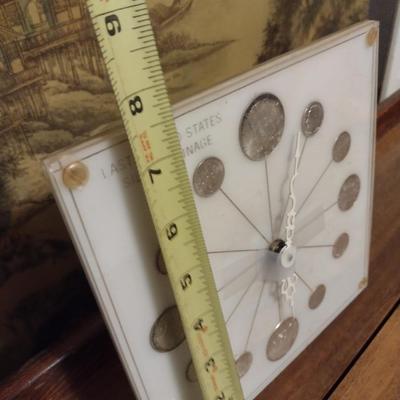 Last United States Silver Change Battery Operated Clock Genuine Coins of 1964