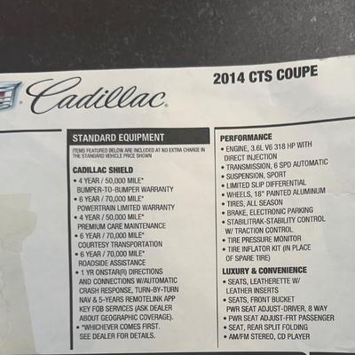 2014 Cadillac CTS Coupe - Stunning Red Exterior, Ebony Interior, Under 6,000 Miles, Original Window Sticker Included!