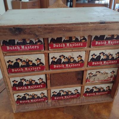Hand Crafted Cigar Box Pigeonhole Storage Cabinet