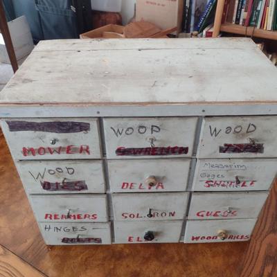 Hand Crafted Cigar Box Pigeonhole Storage Cabinet