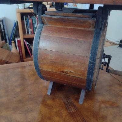 Antique Barrel Butter Churn Accent Table