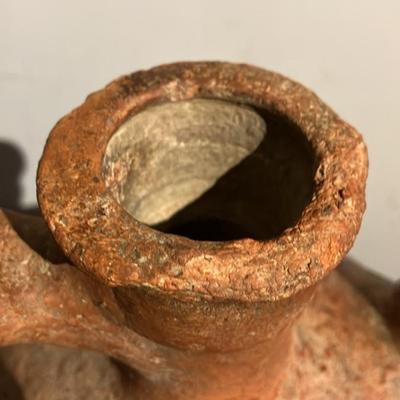 Antique Mediterranean Terracotta Ewer or Pitcher with Side Spout and Handle, 19th–Early 20th Century