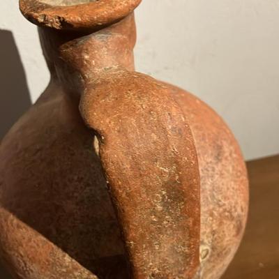 Antique Mediterranean Terracotta Ewer or Pitcher with Side Spout and Handle, 19th–Early 20th Century