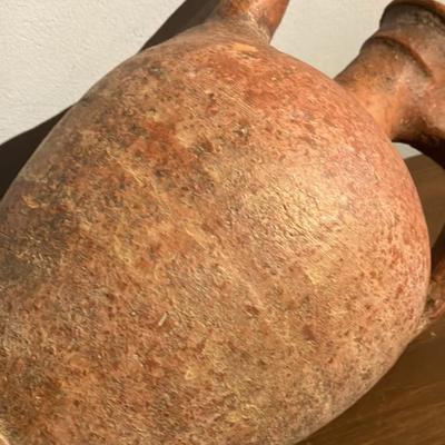 Antique Mediterranean Terracotta Ewer or Pitcher with Side Spout and Handle, 19th–Early 20th Century