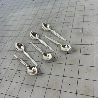 Silver Plated Silver Rapacity Demitasse Spoons No Case 