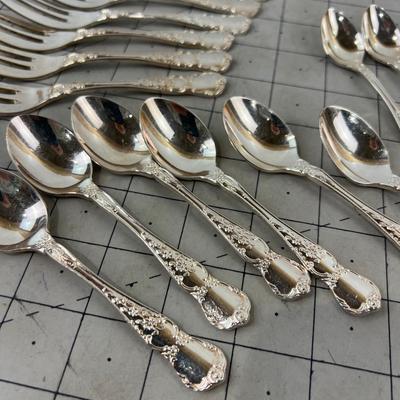 Silver Plated Dessert Set Marked Rodd, Fork, Spoon and Demitasse