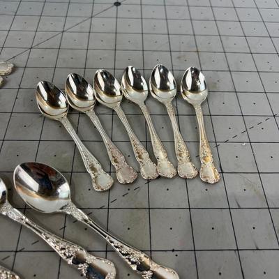 Silver Plated Dessert Set Marked Rodd, Fork, Spoon and Demitasse