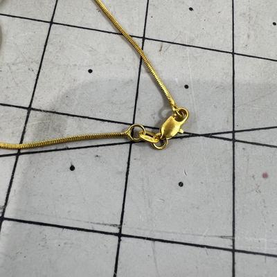 Gold Chain with Gold Trim on Shell NECKLACE 