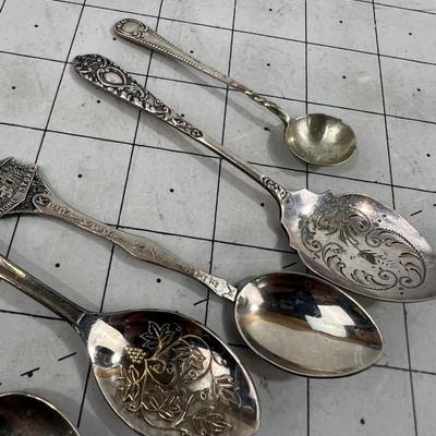 Collection of Silver Spoons (6) Souvenir