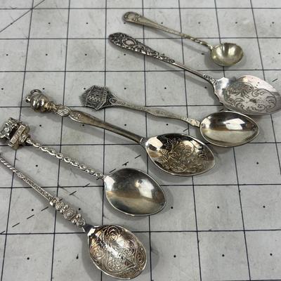 5 interesting Brass and Silver Spoons  