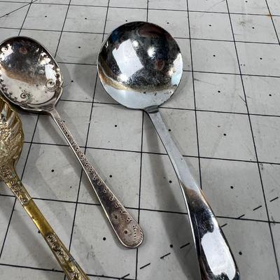 5 interesting Brass and Silver Spoons  