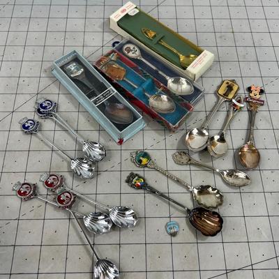 Several Souvenir Spoons. 