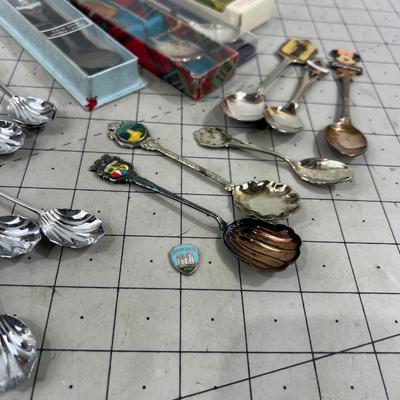 Several Souvenir Spoons. 