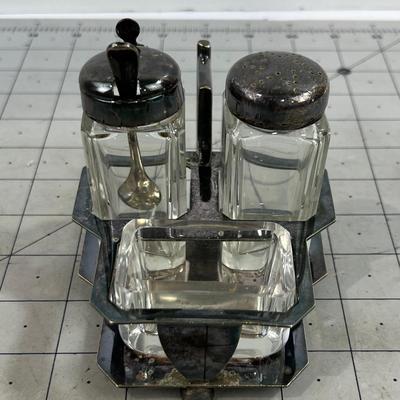 Silver Plated Condiment Set Neat, English Style