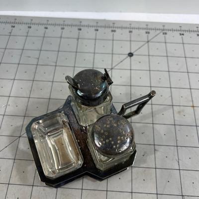 Silver Plated Condiment Set Neat, English Style