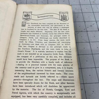 Antique Travel Book, Scotland for the Motorist Dated 1910