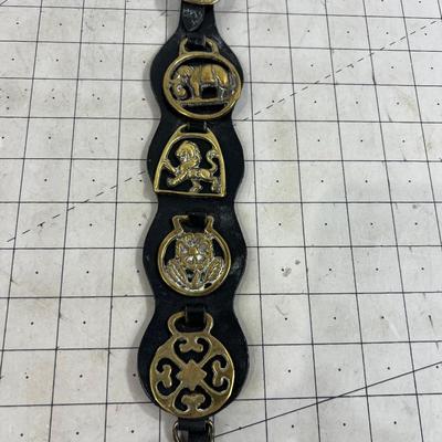 4 on a Leather Strap Horse Brasses