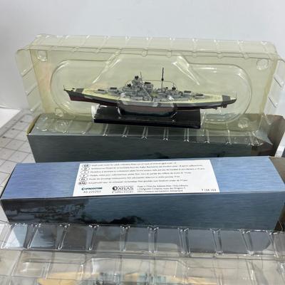 (4) Atlas Edition WWII Era Battle Ships COLLECTIBLE