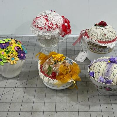 Hand Crafted TEA CUP Pin Cushions