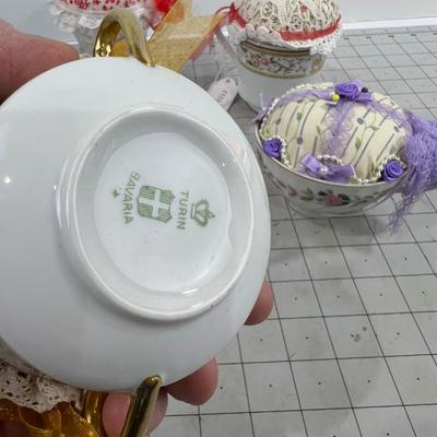 Hand Crafted TEA CUP Pin Cushions