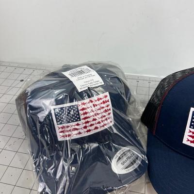 2 Columbia Fish Flag Snapback Hats 